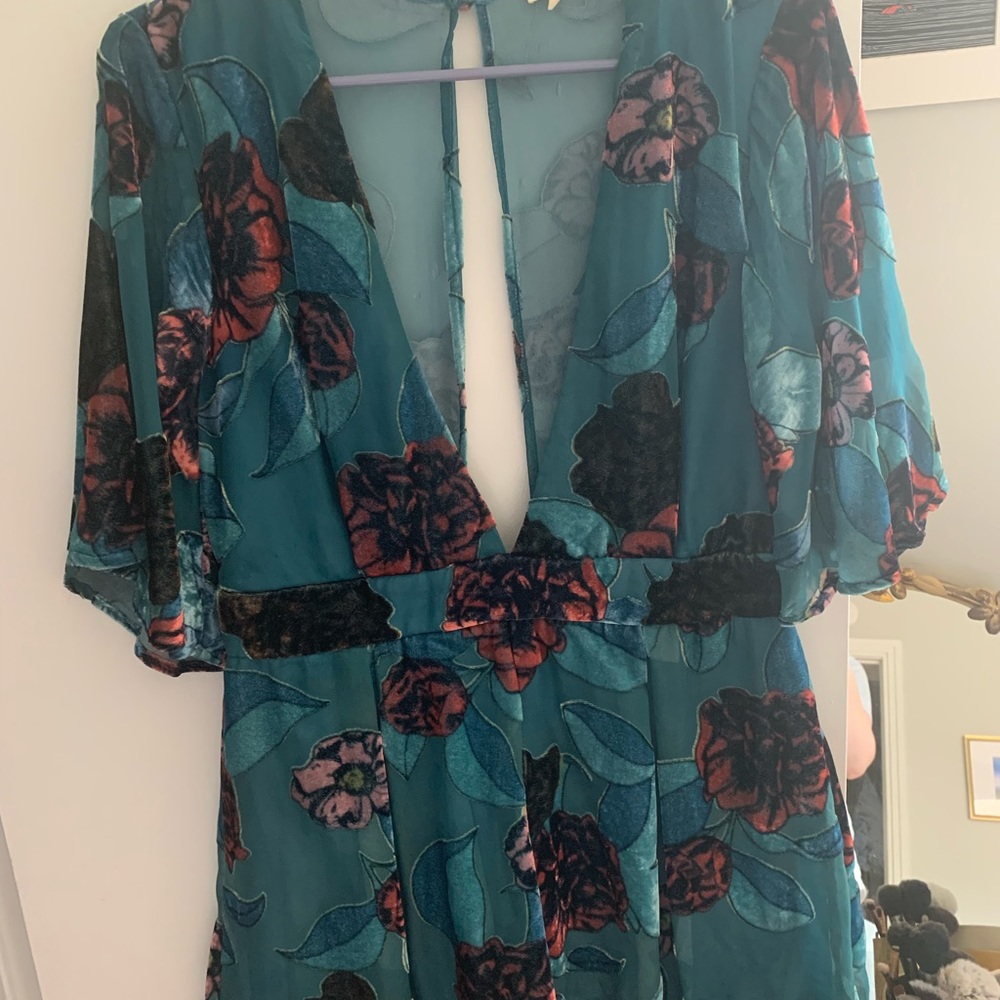 En Crème Velvet Floral Romper